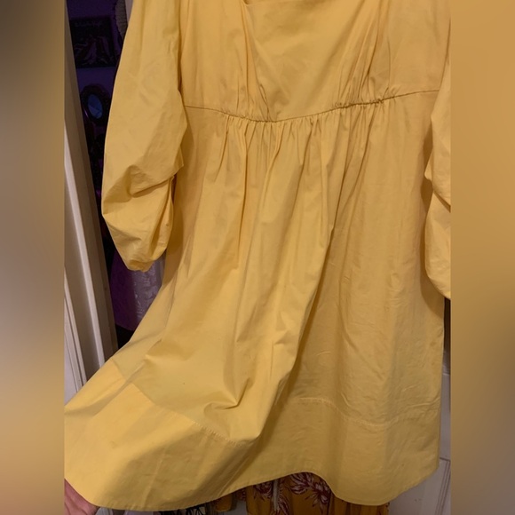 STAUD Sophie Yellow Square Neck Babydoll Mini Dress summer party $250 designer - Picture 12 of 13